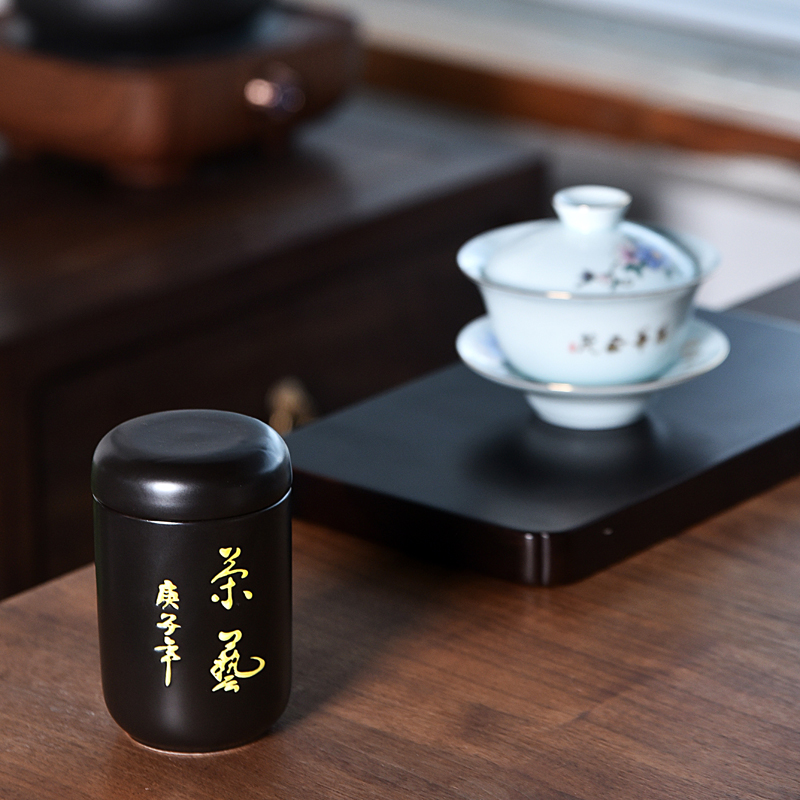 Sealing ceramic tea boxes of tea caddy fixings warehouse Sealing storage tank puer tea pot small receives packets mail
