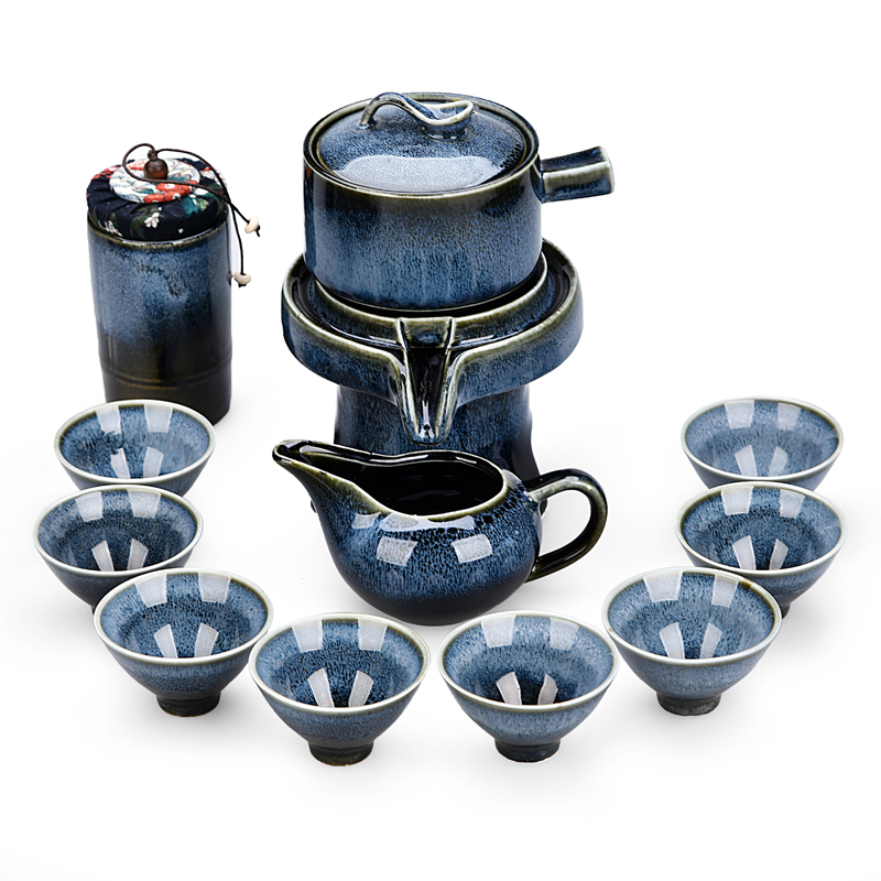 Up built light tea sets tea kettle household rotating water prevent hot stone mill lazy people make tea, semi - automatic