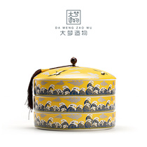 Big dream creation Country Chao Ruihe Ceramics Puer Tea storage box Tea cake box Tea can Moisture-proof sealed wake-up tea can