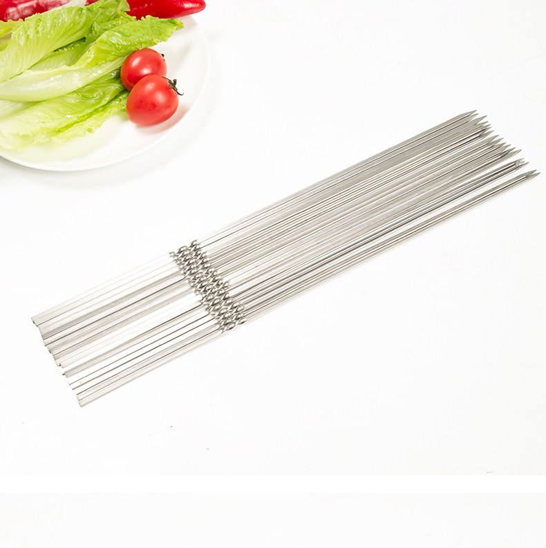烧烤签子不锈钢加宽加厚扁签羊肉串铁签钢签配件户外烤针串针