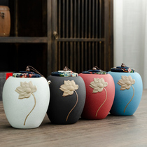 Ceramic tea cans large sealed cans storage tea cans Longjing green tea tea packaging boxes household ceramics