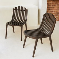 Nordic simple solid wood dining chair home ash small family study back table chair) KOYA