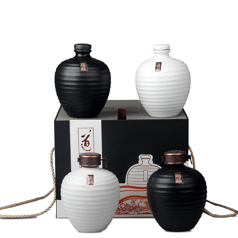 Archaize of jingdezhen ceramic jar 1 catty 3 kg, 5 kg pack sealing liquor bottle home little hip wine wine