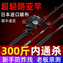 Japan imported carbon Luya pole complete set of long-range fishing rod single new sea pole throwing pole straight handle gun