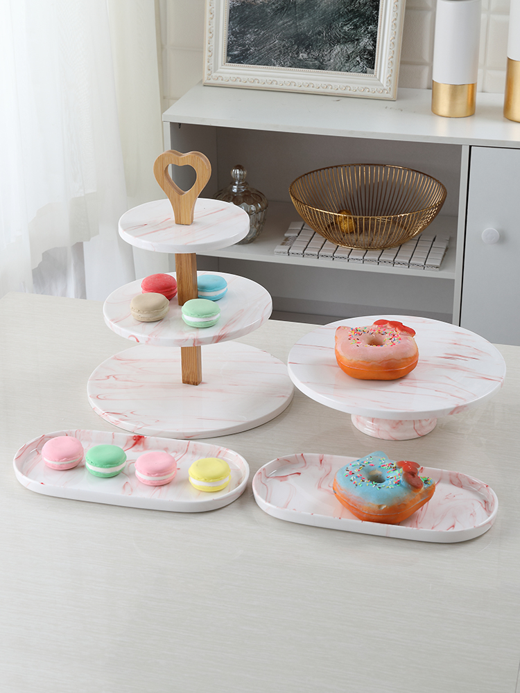 European ceramic dessert table furnishing articles suit a buffet afternoon tea table birthday cake dessert tray display shelf