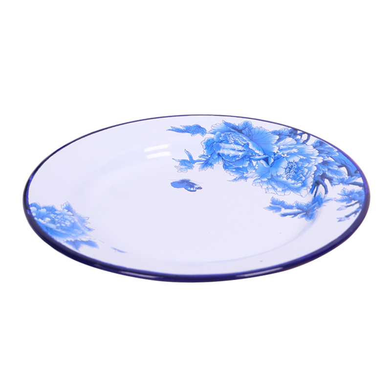 Enamel Enamel household Enamel restaurant dishes old - fashioned nostalgic dish theme plate thickening plate of fruit to restore ancient ways