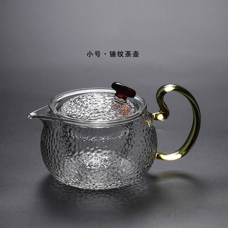 Hammer glass teapot small kung fu tea set single pot of black tea with tea, single mini filter tea tea taking