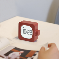 Square luminous alarm clock Small minins silent extremely simple Nordic style Japanese luminous students can charge