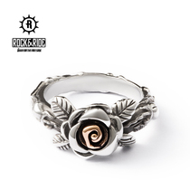 (Official) American ROCKRIDE retro Golden Rose ring 925 sterling silver men and women