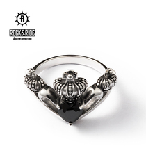 (Official) American ROCKRIDE princess crown ring 925 sterling silver women