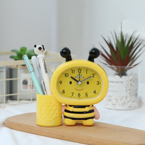 Creative cute cartoon multi-function small alarm clock for childrens dormitory desk bedside simple clock table