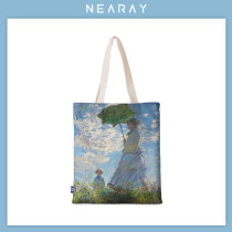 Monet peripheral canvas bag Mrs. Camille oil painting art art art shoulder bag hand-carried shopping bag