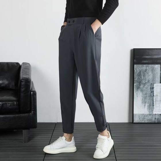 Naples trousers men's slim business style formal wear casual slim high-end drooping small feet suit nine-point pants
Naples trousers men's slim business style formal wear casual slim high-end drooping small feet suit nine-point pants