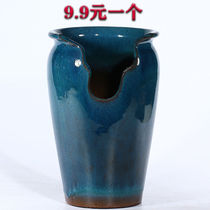 Multi-meat cliff pile floral potty cut high-cylinder ceramic purple sand plant Master flower old pile breathable large diameter ceramic pottery
