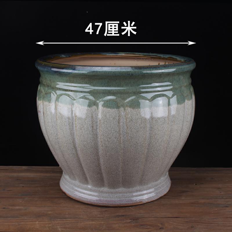 Creative classical plant trees large caliber flowerpot ceramic large extra large ground round tray was big cylinder clearance