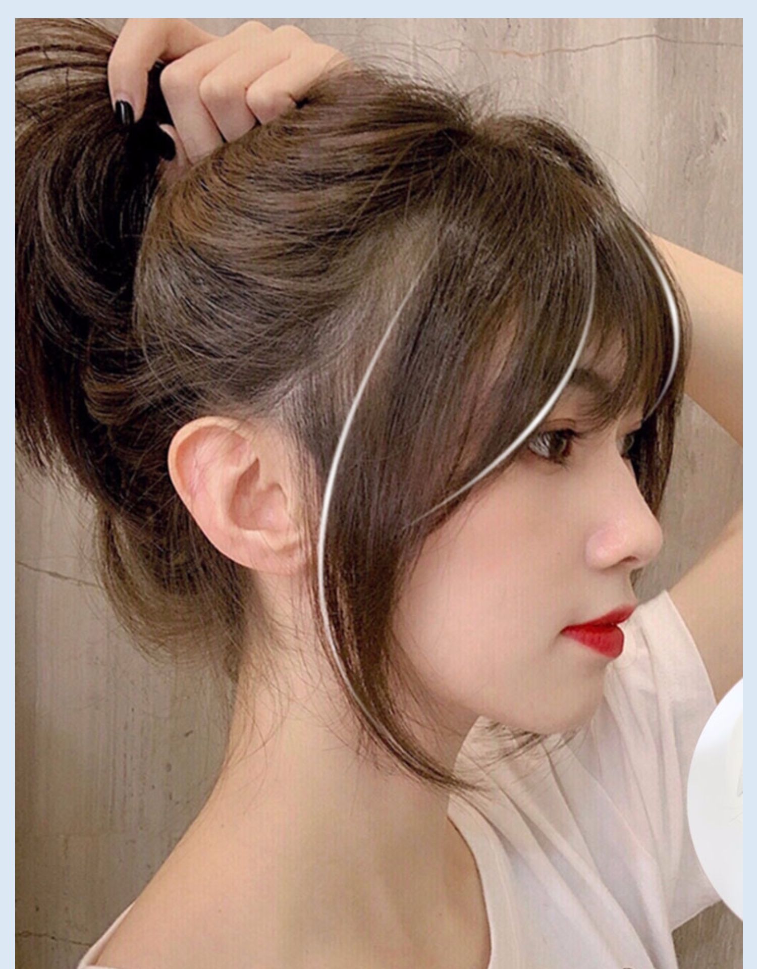 网红法式刘海假发女轻薄自然3d空气刘海假发片仿真发定型卷假刘海