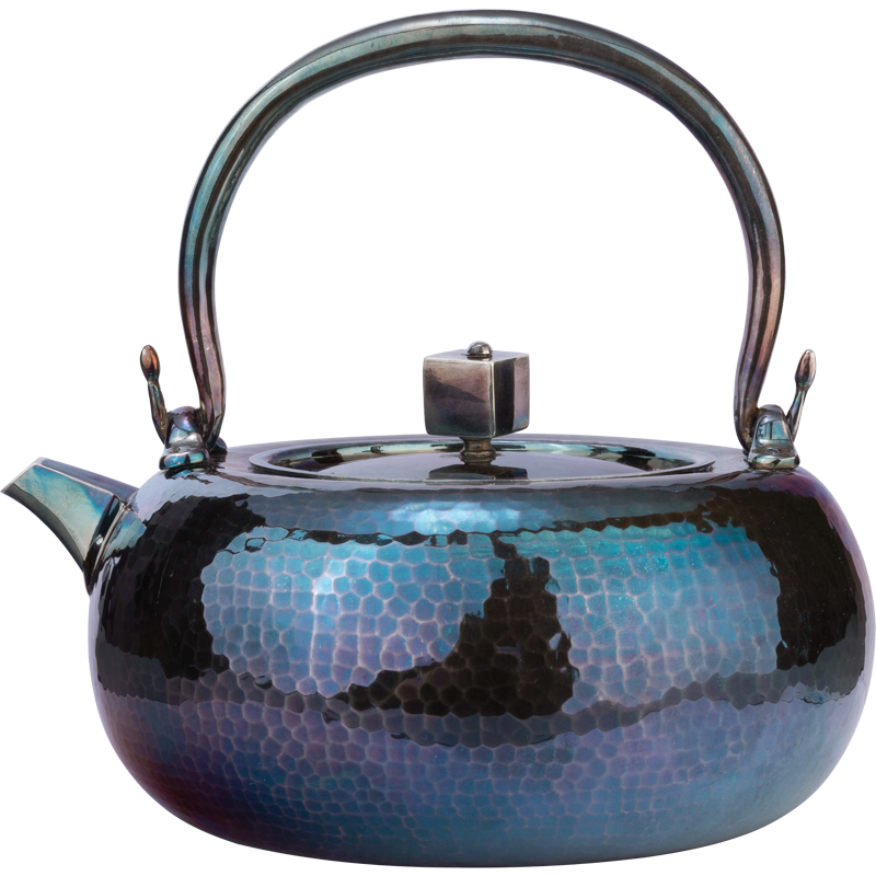 Brahman RongYin is pure silver do old teapot silver pot of Japanese hammer eye grain tea kettle large single pot of tea