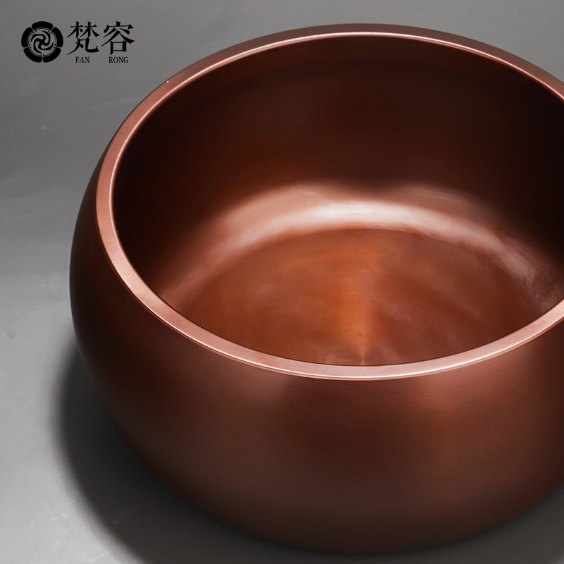 Brahman RongChun copper tea wash to built in hot water wash cup bowl bucket of dry tea table large copper pot pot of tea accessories