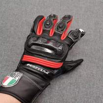 AGV Motorcycle Gloves Real Cow Leather Carbon Fiber Racing Heavy Machinery Car Men And Women Summer Riding Gear Anti-Fall Gloves