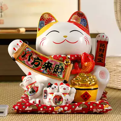 Recruit cat ornaments shake hands Net red piggy bank opening large shop cashier counter home living room decoration gifts