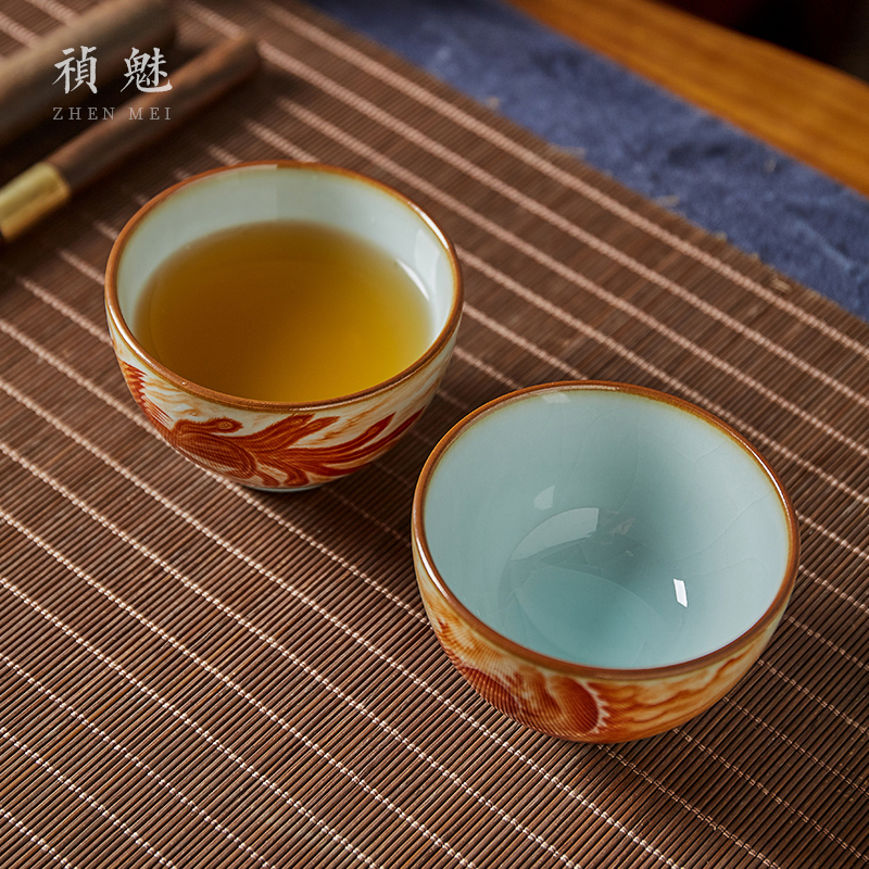 Shot incarnate your up hand - made longfeng masters cup kung fu tea set personal open piece of jingdezhen ceramics can be use a tea cup