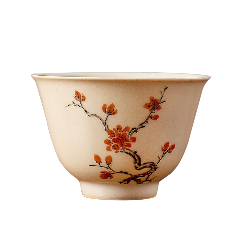 Jingdezhen plant ash hand - made name plum flower small shot incarnate the ceramic cups kung fu tea master cup single individual tea cup