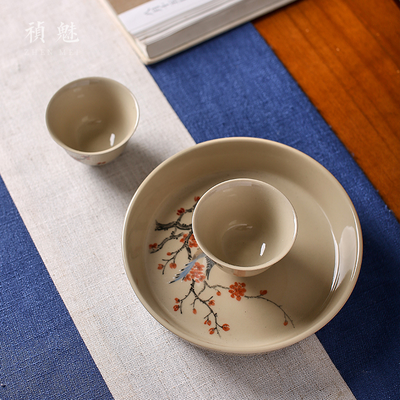 Jingdezhen plant ash hand - made name plum flower small shot incarnate the ceramic cups kung fu tea master cup single individual tea cup