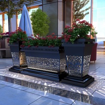 Sales department outdoor flower box combination night light luminous flower bed Milk tea shop flower trough Hotel square outside the fence