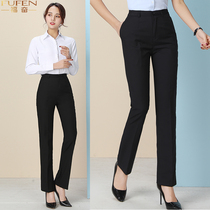 Mobile working female trousers professional civil servants working in barrel suits are loaded with large-yard black suits