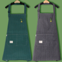 Net red apron cotton female fashion kitchen Japanese Han Edition cute waterproof oil and oil-resistant double layer cooking clothes