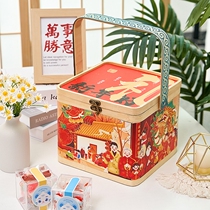 2023 new years gift box new years bamboo weaving box gift high-end gift bag nuts pastry baking portable empty box