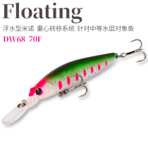 Fishing house DW68 70F far throw floating pony mino 70mm 5 2g centre of gravity transfer trout teething lumpy bait