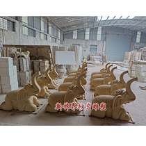New decoration sandstone sculpture Round carving Hotel villa unit community Outdoor decoration fountain Baby elephant fountain