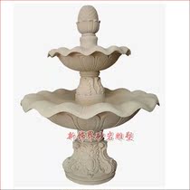 Sandstone round sculpture Hotel large garden landscape Villa community fountain Large fountain Flower pot Flower bowl sculpture