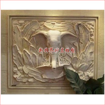 Newly-washed sandstone glass steel relief sculpture mural background wall of Xuanjuan walkway community European relief water elephant head