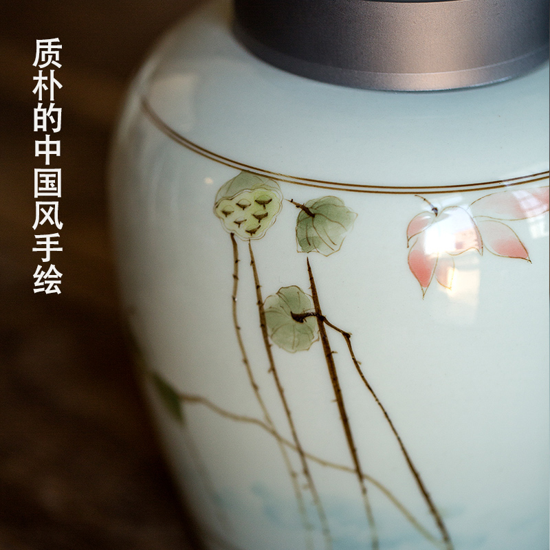 Dream ShuYu rhyme large antique hand - made ceramic sealed ceramic pot of pu 'er caddy fixings wake receives Chinese wind furnishing articles