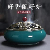 Aromatherapy antique incense burner ceramic household indoor sunken incense for Buddha agarwood mosquito coils creative ornaments