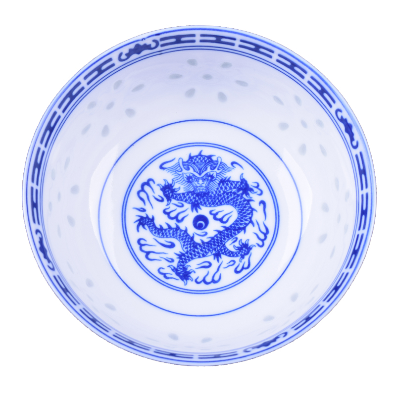 High - grade jingdezhen blue and white porcelain bowls ceramic bowl Chinese style restoring ancient ways is the an old - fashioned nostalgic household suit 10 exquisite dishes