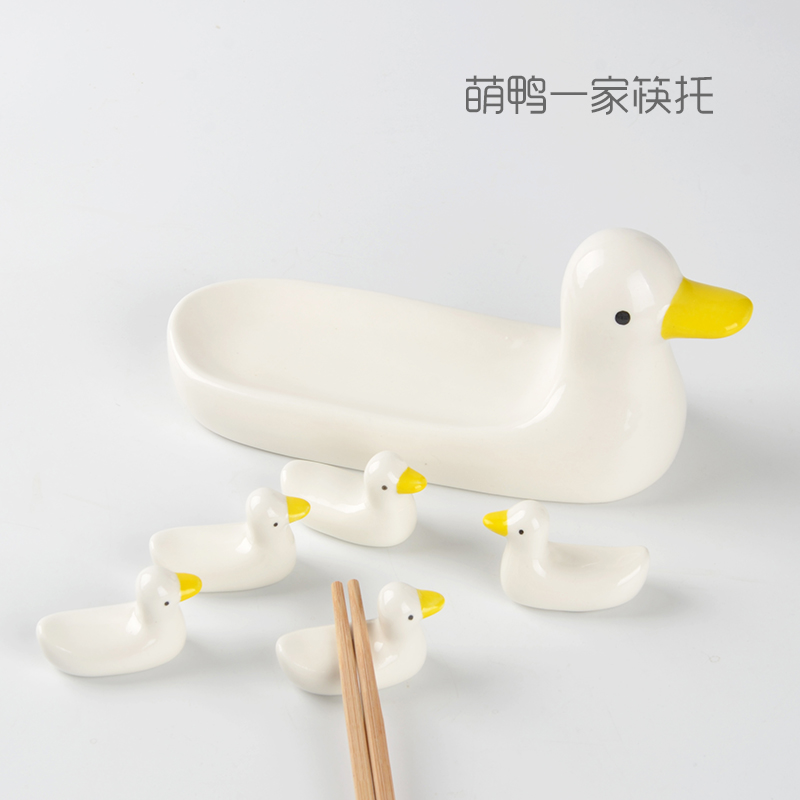 Home restaurant put chopsticks spoons of small spoon holder, lovely ceramic duck chopsticks holder frame