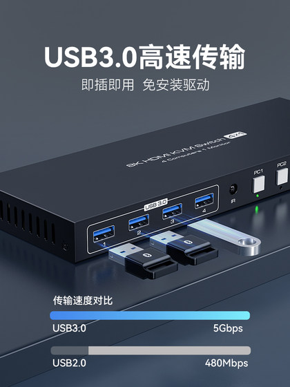 VPFET KVM 스위처 HDMI DP8K60HZ HD 4 개 outlet 4 포트 1 개 마우스 세트 및 키보드 제어 4 개의 컴퓨터 호스트는 하나의 모니터 USB 프린터 공유를 공유합니다. VPFET KVM 스위처 HDMI DP8K60HZ HD 4 개 outlet 4 포트 1 개 마우스 세트 및 키보드 제어 4 개의 컴퓨터 호스트는 하나의 모니터 USB 프린터 공유를 공유합니다.