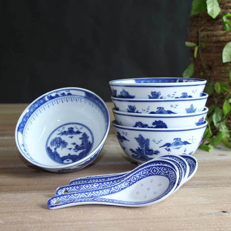 . Blue and white porcelain tableware ceramics and exquisite bowls bowl five inches job suits for home dishes to restore ancient ways small bowl