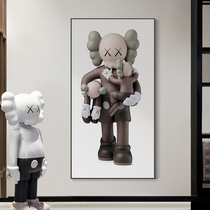kaws hanging painting modern simple entrance hall decorative painting light luxury large landing painting vertical corridor aisle mural