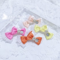 Lily studio Handmade Pet Headdress Teddy Yorkshire Schmalzies Colorful Ribbon Flash Diamond Hair Clip