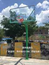 Outdoor standard adult buried basketball rack fixed thick tube basketball board tempered rebounds