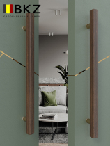 Glass door handle solid wood South American black walnut solid wood high-end club door handle ash wood door handle spot