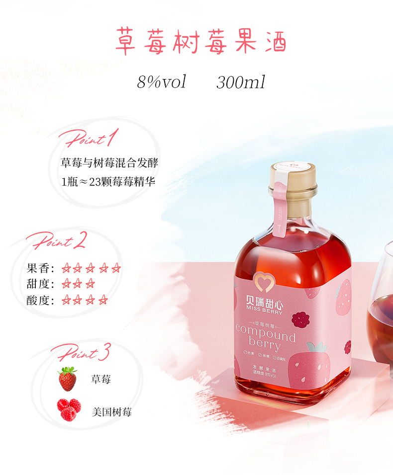 【MissBerry】贝瑞甜心低度微醺果酒300ml