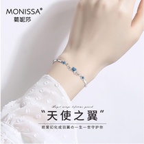 Monisha New Year Angel Wings Sterling silver Bracelet Female ins niche design Valentines Day gift for girlfriend