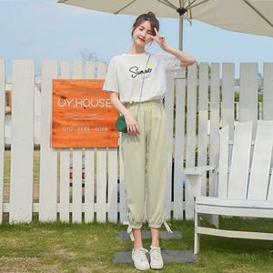 2020新款夏季韩版休闲运动短袖学生时尚小清新裤子宽松两件套装女