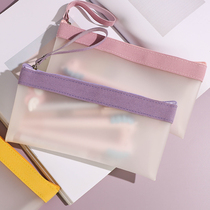 Transparent Exam Pen Bag Large Capacity Containing high school high school students brief Stationery Bag Small Freshening Day Family of Tides Large Bag Woman High Face Value Lead Pencil Case Male Elementary School Boy Net Red Pencil Bag