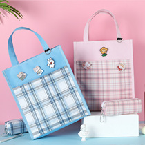 Hand carrying book bag Tutorial Bag Children Cute Waterproof Fine Art Bag Kit Hand Carrying Shopping Bag Hand Carrying Bag Documents Bag Primary School Students With Hand Bag Primary School Students Sails Cloth Bags Remedial Kits